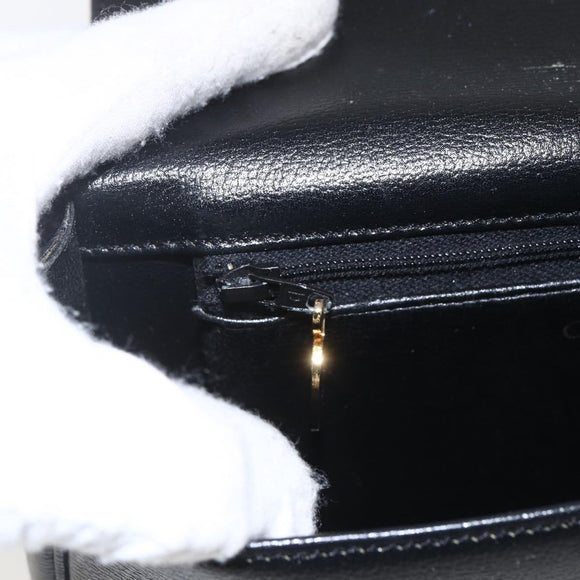 Christian Dior Shoulder Bag Leather Black Gold Auth 159033