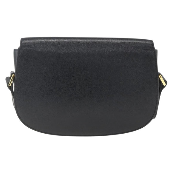 Christian Dior Shoulder Bag Leather Black Gold Auth 159033
