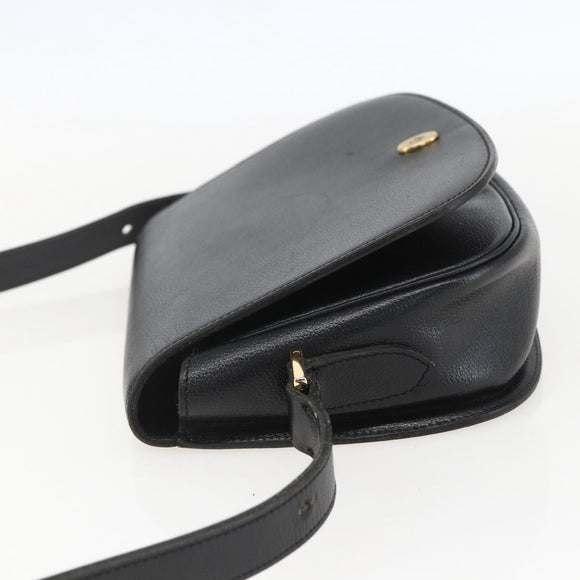 Christian Dior Shoulder Bag Leather Black Gold Auth 159033