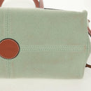 LOEWE Anagram Cushion Tote Bag Canvas Light green Auth 159034-11