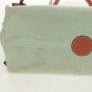 LOEWE Anagram Cushion Tote Bag Canvas Light green Auth 159034-12