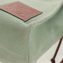LOEWE Anagram Cushion Tote Bag Canvas Light green Auth 159034-14