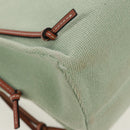 LOEWE Anagram Cushion Tote Bag Canvas Light green Auth 159034-15