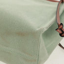 LOEWE Anagram Cushion Tote Bag Canvas Light green Auth 159034-16