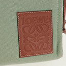 LOEWE Anagram Cushion Tote Bag Canvas Light green Auth 159034-17