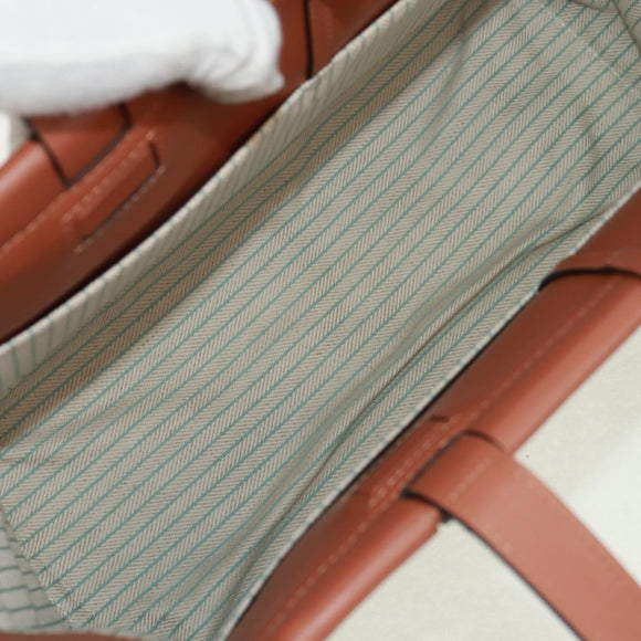 LOEWE Anagram Cushion Tote Bag Canvas Light green Auth 159034