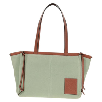 LOEWE Anagram Cushion Tote Bag Canvas Light green Auth 159034 - 0
