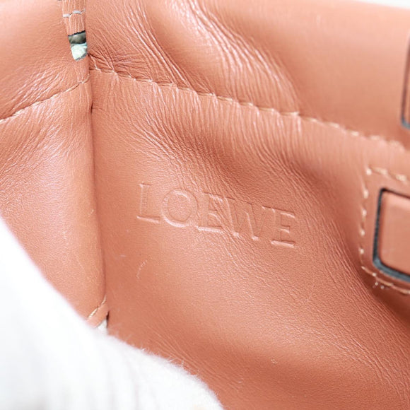 LOEWE Anagram Cushion Tote Bag Canvas Light green Auth 159034