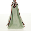 LOEWE Anagram Cushion Tote Bag Canvas Light green Auth 159034-6