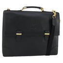 LOEWE Anagram Business Bag Leather 2way Black Gold Auth 159035-1