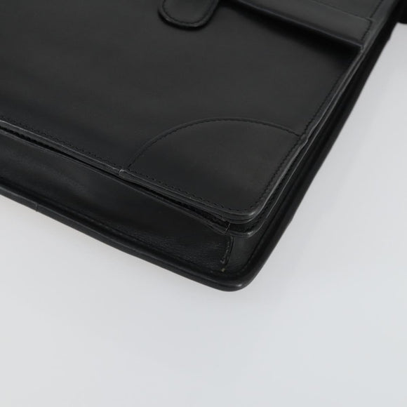 LOEWE Anagram Business Bag Leder 2-Wege Schwarz Gold Auth 159035