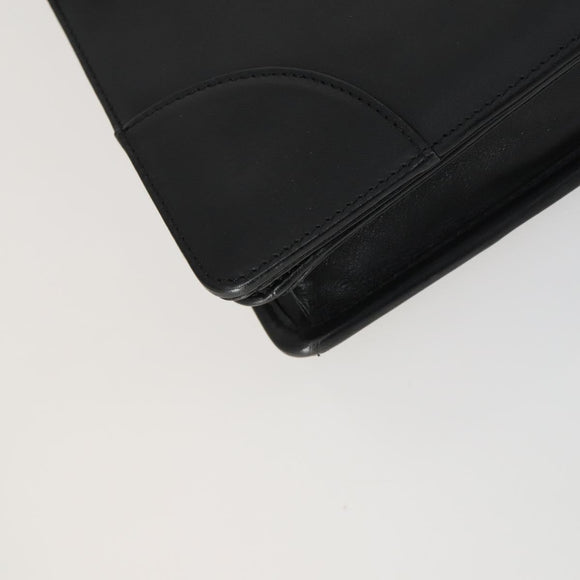 LOEWE Anagram Business Bag Leder 2-Wege Schwarz Gold Auth 159035