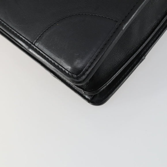 LOEWE Anagram Business Bag Leather 2way Black Gold Auth 159035