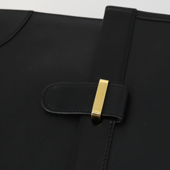 LOEWE Anagram Business Bag Leather 2way Black Gold Auth 159035