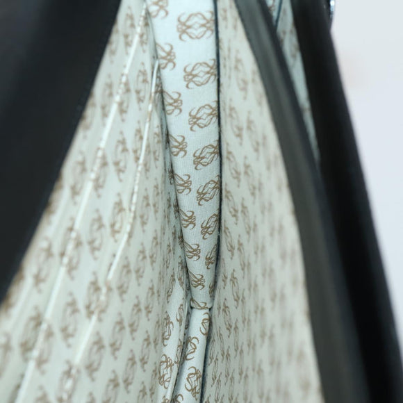 LOEWE Anagram Business Bag Leather 2way Black Gold Auth 159035