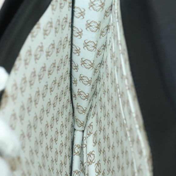 LOEWE Anagram Business Bag Leather 2way Black Gold Auth 159035