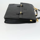 LOEWE Anagram Business Bag Leather 2way Black Gold Auth 159035-3