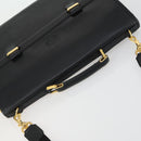 LOEWE Anagram Business Bag Leder 2-Wege Schwarz Gold Auth 159035-6