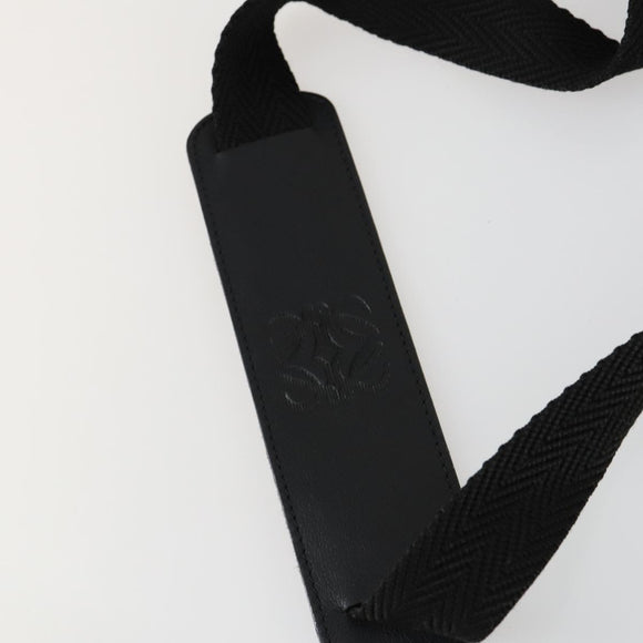 LOEWE Anagram Business Bag Leather 2way Black Gold Auth 159035