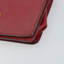 PRADA Chain Shoulder Bag Safiano leather Red Gold Auth 159038-9