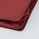 PRADA Chain Shoulder Bag Safiano leather Red Gold Auth 159038-15