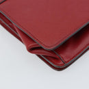 PRADA Chain Shoulder Bag Safiano leather Red Gold Auth 159038-16