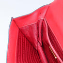 PRADA Chain Shoulder Bag Safiano leather Red Gold Auth 159038-20