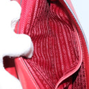 PRADA Chain Shoulder Bag Safiano leather Red Gold Auth 159038-22