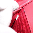 PRADA Chain Shoulder Bag Safiano leather Red Gold Auth 159038-12