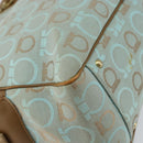 Salvatore Ferragamo Gancini Tote Bag Canvas Lichtblauw Goud Auth 159039-16