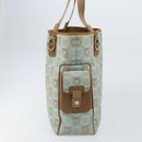Salvatore Ferragamo Gancini Tote Bag Canvas Lichtblauw Goud Auth 159039-3