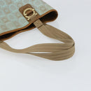 Salvatore Ferragamo Gancini Tote Bag Canvas Lichtblauw Goud Auth 159039-7