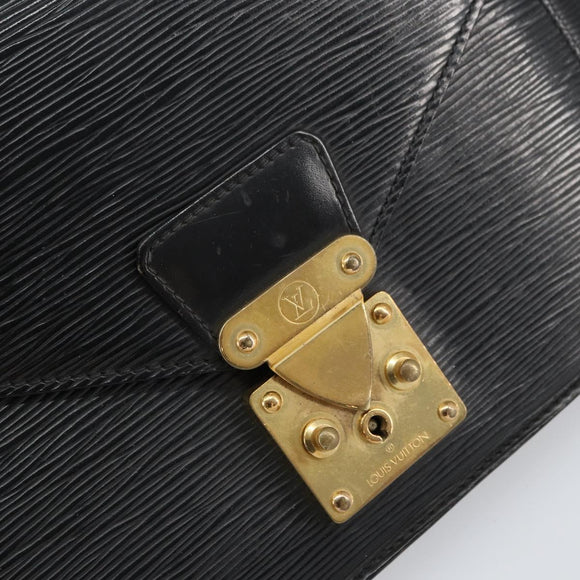 LOUIS VUITTON Epi Serie Dragonne Clutch Bag Black Noir M52612 LV Auth 159042
