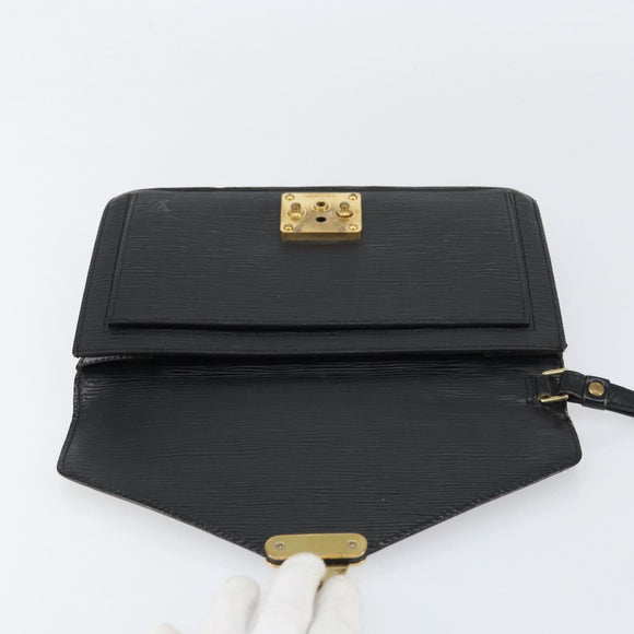 LOUIS VUITTON Epi Serie Dragonne Clutch Bag Black Noir M52612 LV Auth 159042