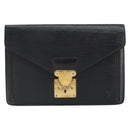 LOUIS VUITTON Epi Serie Dragonne Clutch Bag Black Noir M52612 LV Auth 159042-2