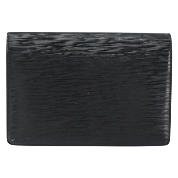 LOUIS VUITTON Epi Serie Dragonne Clutch Bag Black Noir M52612 LV Auth 159042