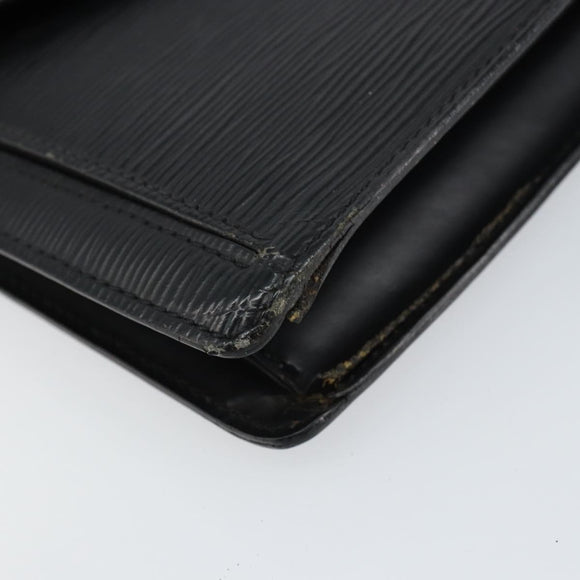 LOUIS VUITTON Epi Serie Dragonne Clutch Bag Black Noir M52612 LV Auth 159042