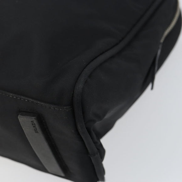 PRADA Hand Bag Nylon Black Silver Auth 159051