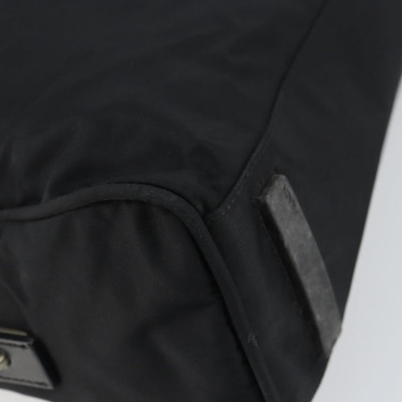 PRADA Hand Bag Nylon Black Silver Auth 159051