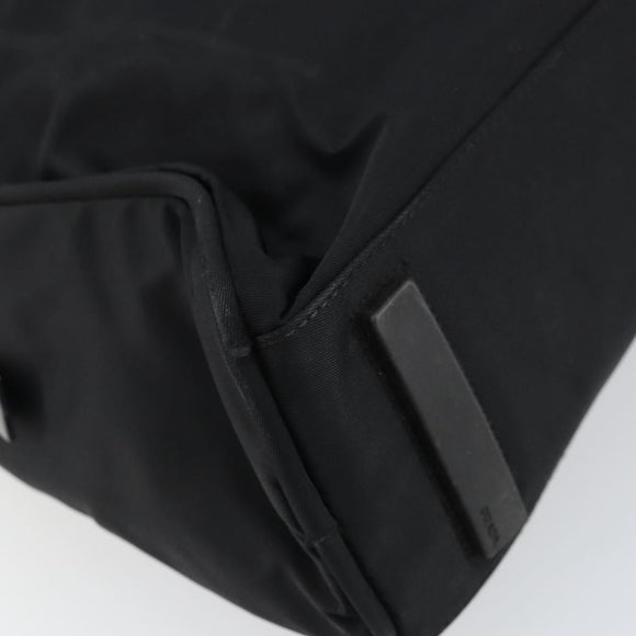 PRADA Hand Bag Nylon Black Silver Auth 159051