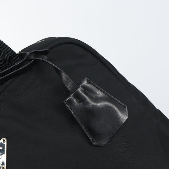 PRADA Hand Bag Nylon Black Silver Auth 159051