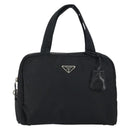 PRADA Hand Bag Nylon Black Silver Auth 159051-2