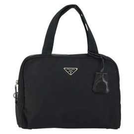 PRADA Hand Bag Nylon Black Silver Auth 159051 - 0