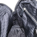 PRADA Hand Bag Nylon Black Silver Auth 159051-21