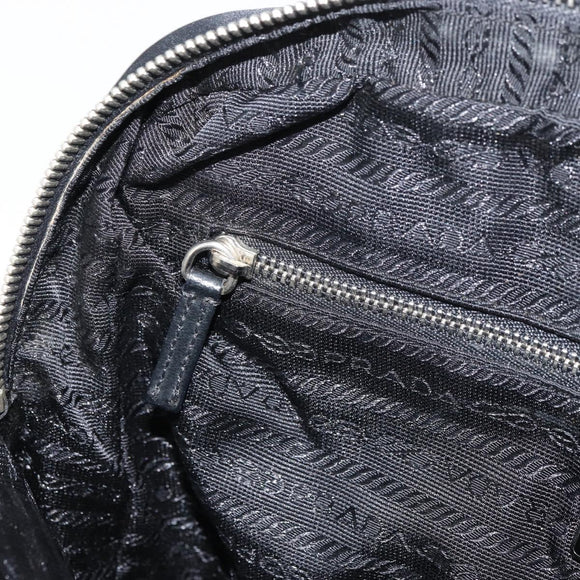 PRADA Hand Bag Nylon Black Silver Auth 159051