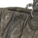 Miu Miu Matelasse Hand Bag Leather 2way Gray Silver Auth 159052-2