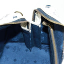 MCM Logogram Vicetos Boston Bag PVC Leather 2way White Gold Auth 159053-22