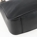 GUCCI Bamboo Hand Bag Leather 2way Black Gold 001 1638 Auth 159054-15