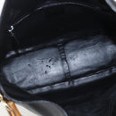 GUCCI Bamboo Hand Bag Leather 2way Black Gold 001 1638 Auth 159054-11
