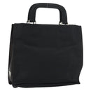 PRADA Hand Bag Nylon Black Silver Auth 159055-1
